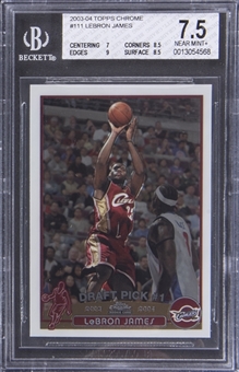 2003-04 Topps Chrome #111 LeBron James Rookie Card – BGS NM+ 7.5